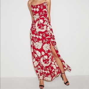 Express red floral dress